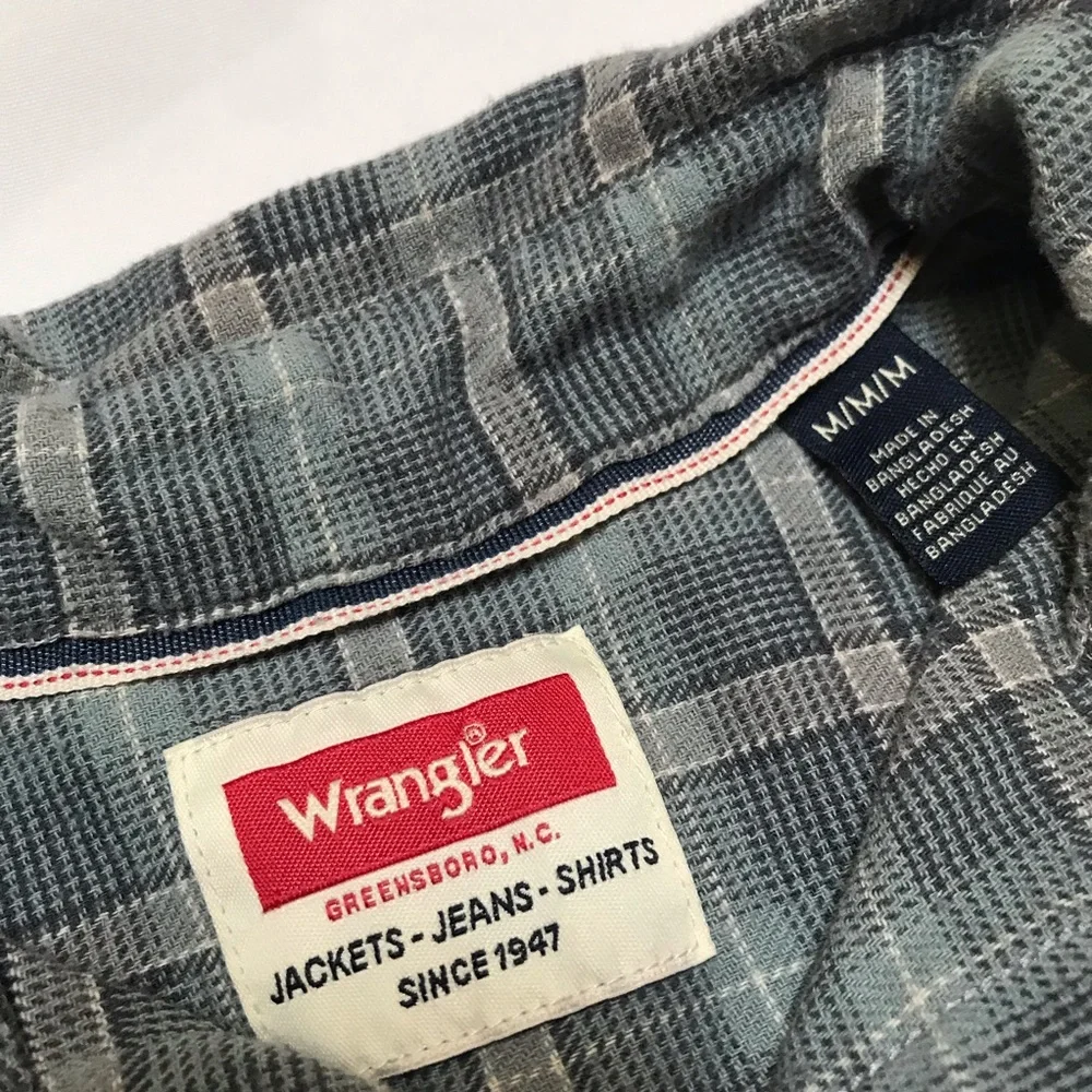 Wrangler mens gray flannel size M - Picture 5 of 9